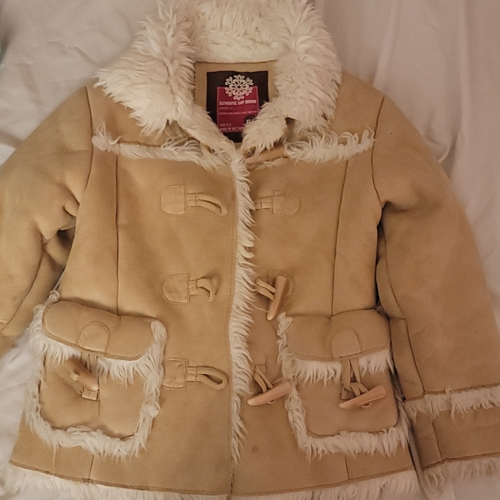 Suede tan jacket for girls